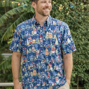 Reyn Spooner Hawaiian Shirt XL Reverse Print 50th Anniversary 1956-2006 Aloha